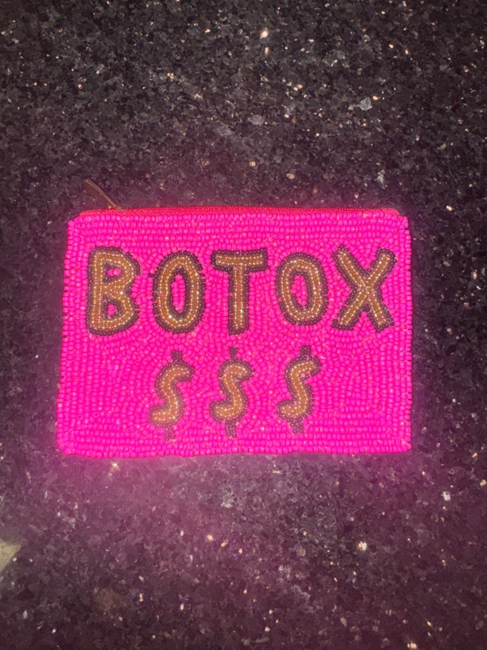 Pink Beaded 'BOTOX' Coin Purse